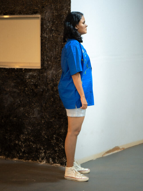 Hand embroidered flower shirt. - Image 2