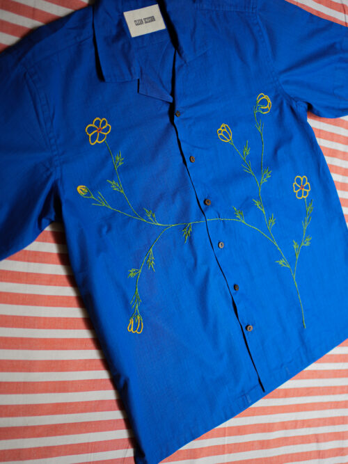 Hand embroidered flower shirt. - Image 4